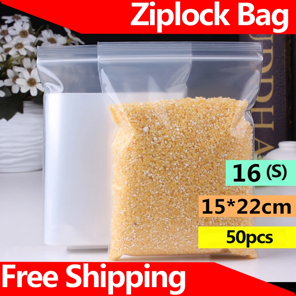 

Ziplock Bag Transparent Plastic Bag Plastic Packaging Bag 15x22cm Thick 0.16mm Food Packaging Bag Plastic Sealed Bag 50pcs