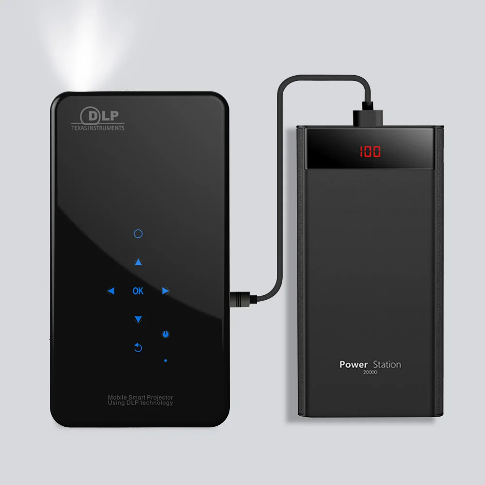Vivicine X2 светодиодный мини-проектор, Android 7,1, батарея 4200 мАч, умный HDMI USB PC игровой портативный беспроводной мобильный проектор