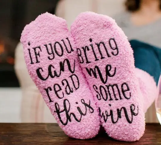 

100pairs/lot fashion Wine Printed Pink cake socks Girls coral fleece socks women thicken warm winter soft floor socks