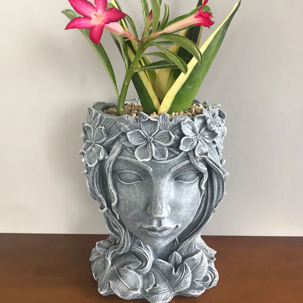 

1Pc Girl Succulent Planter Desktop Planter Ornament Home Planter Flower Pot