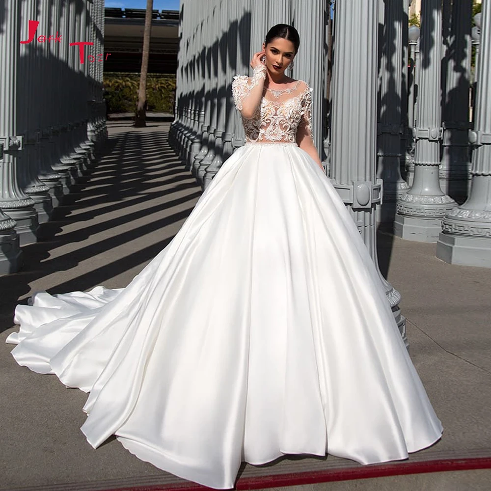 Великолепное лучшее французское Атласное Бальное Платье Свадебное платье Vestidos De