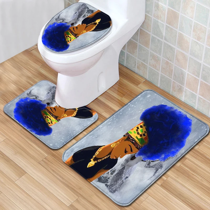 3 шт./компл. Набор ковриков для ванной комнаты ковер туалета фланелевый