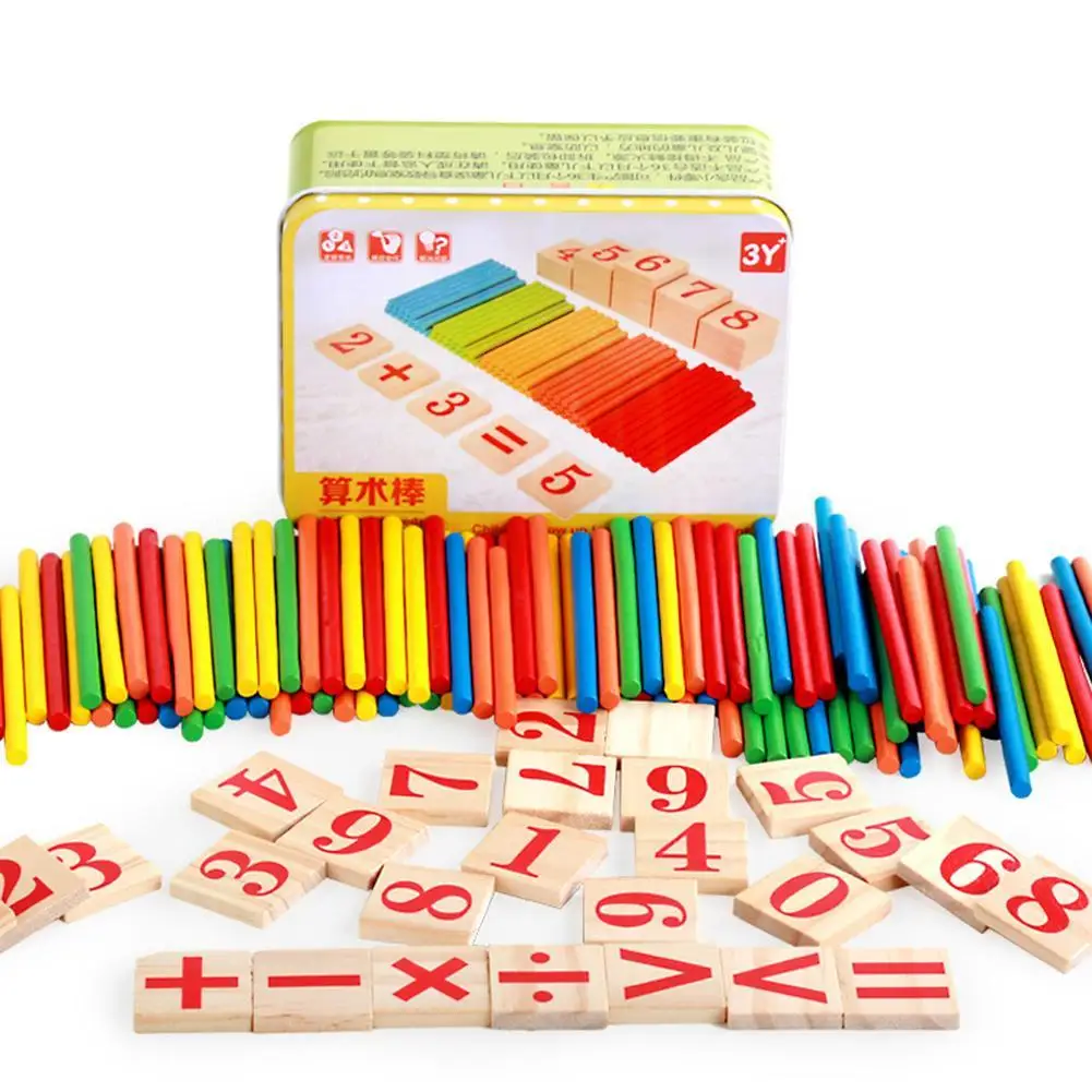 

Colorful Montessori Materials Wooden Number Sticks Counting Blocks Math Operation Preschool Education Kids Toy