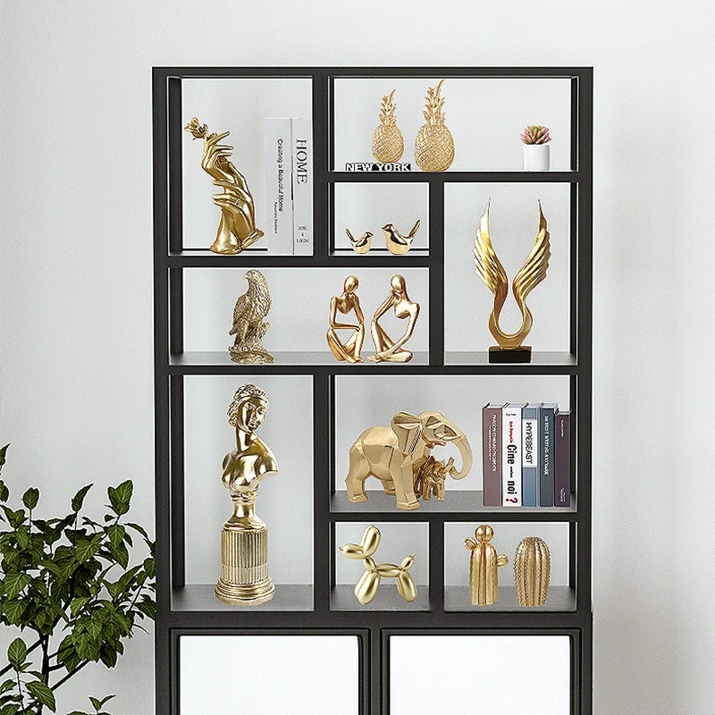 Скандинавская Роскошная золотая полимерная скульптура декоративное украшение