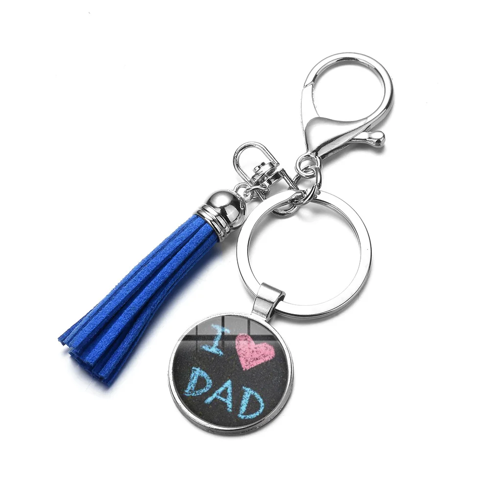 Азиатских с принтом I Love Dad голубой кисточкой брелок Творческие буквы ваш изо всех