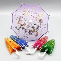 new lace embroidered sunshade umbrella rain gear for 18 inch 16 inch bjd doll american girl accessories kids toys girls gift