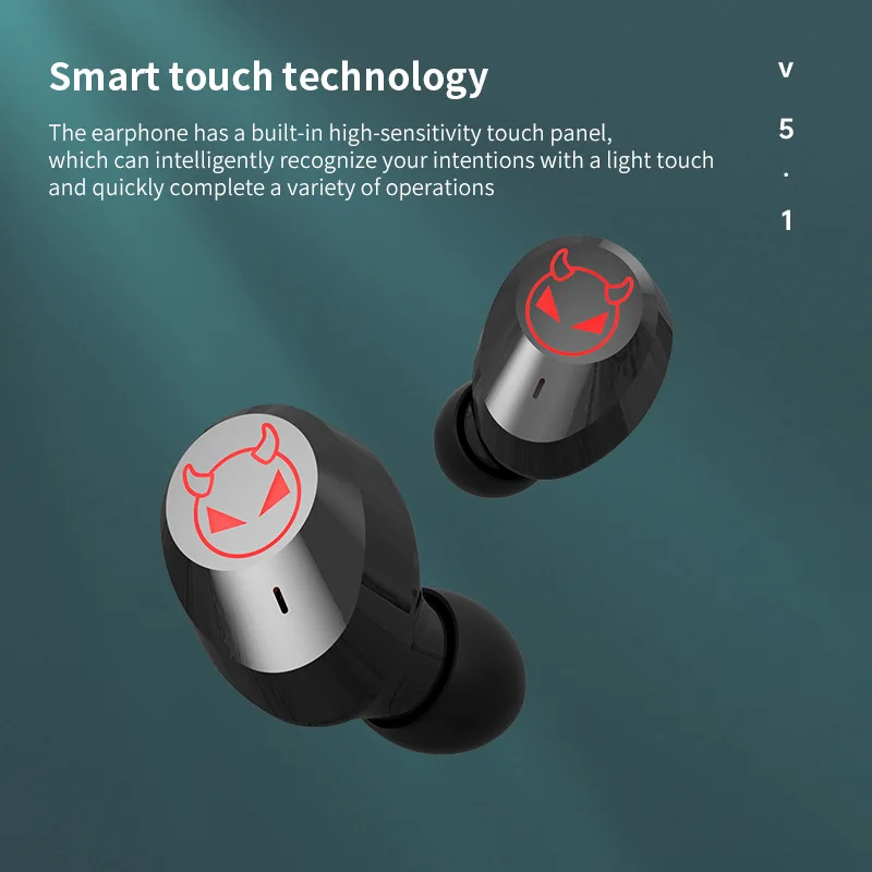 

Bluetooth 5.1Earphones LEDBinaural Electricity Display Charging Box Wireless Headphones With Sports Waterproof Earbud Microphone
