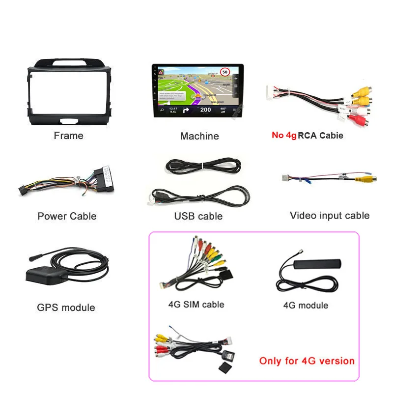 2.5D+IPS DSP Car Radio Multimedia DVD Player Android 10 navigation for KIA Sportage 2011-2015 recorder stereo headunit Gps | Автомобили и