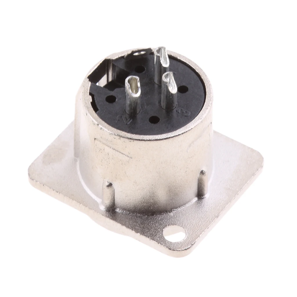 

5pcs XLR 3-Pin Male Mic Panel Mount Solder Connector Adapter