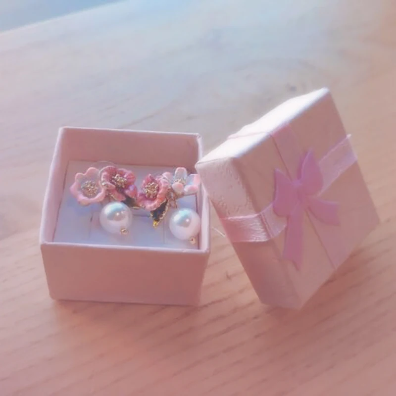 Женские серьги гвоздики с эмалью BOEYCJR винтажные ручной работы цветком и