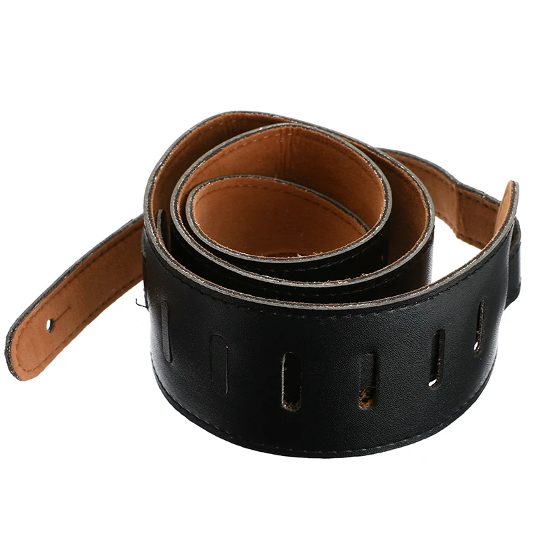 gitarre strap ukulele schulter schwarz lederband für elektrische gitarre bass einstellbare retro gitarre saiten instrumente gürtel free glob