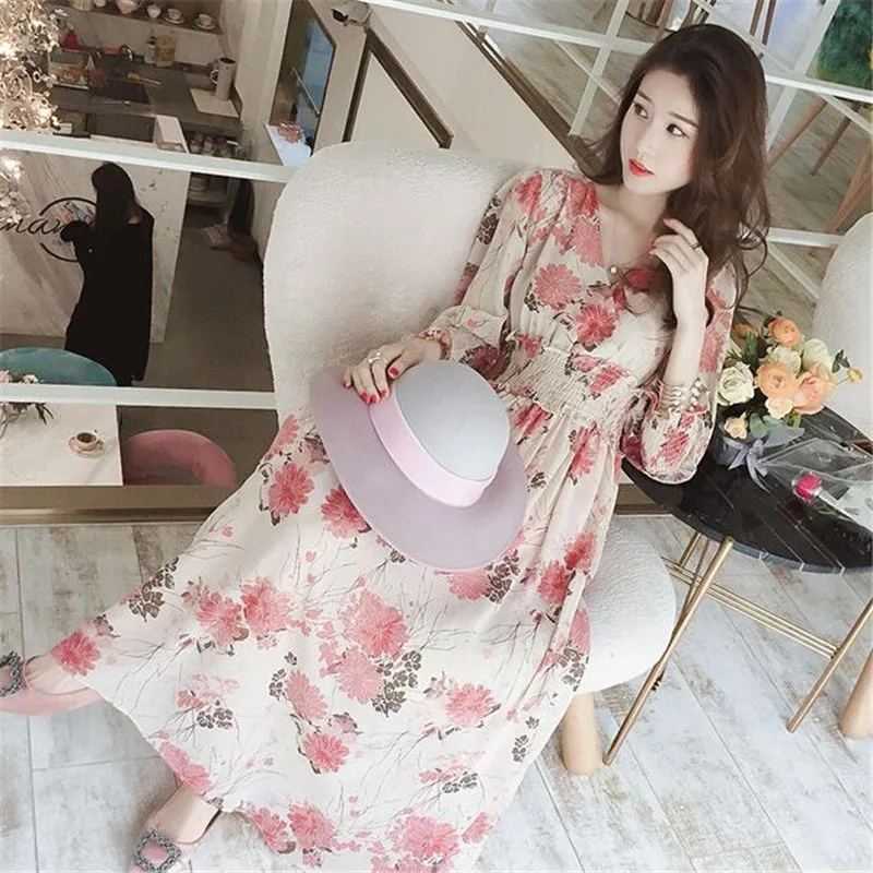 Женское Шифоновое Платье Bella Philosophy длинное приталенное платье с V-образным