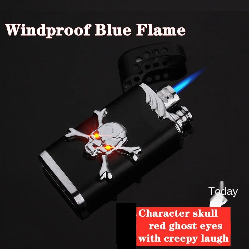 

Personalized Skull Red Ghost Eye Creepy Sound Lighter Creative Metal Inflatable Lighter Ignition