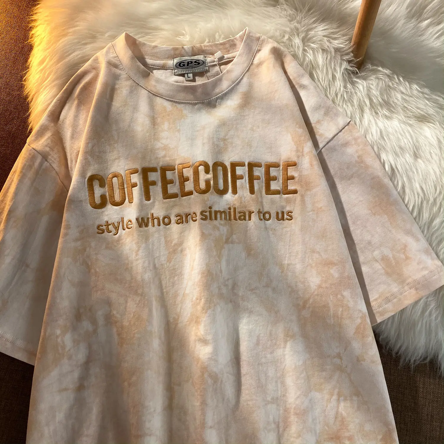 Женская рубашка в стиле хип-хоп с коротким рукавом и вышивкой тай-дай | одежда