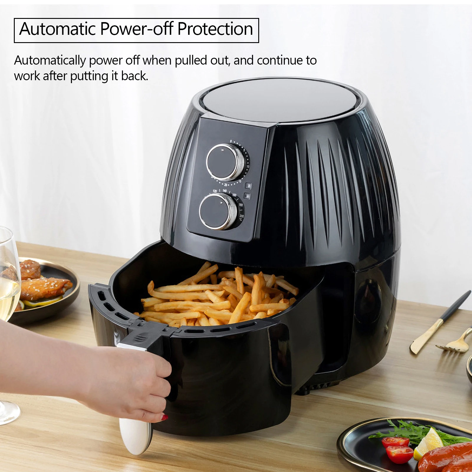 

1300W Oil-Free Air Fryer Non-stick Air Fryer Timing Air Fryer Large Capacity Chicken Frying Machine Promotion