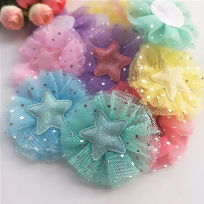 Аппликация для детских заколок волос 6 5 см 24 шт./лот|padded applique|padded flower appliquepadded star