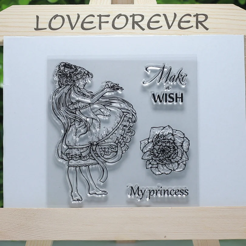 Прозрачные штампы Make wish my princess для скрапбукинга/изготовления открыток/набор