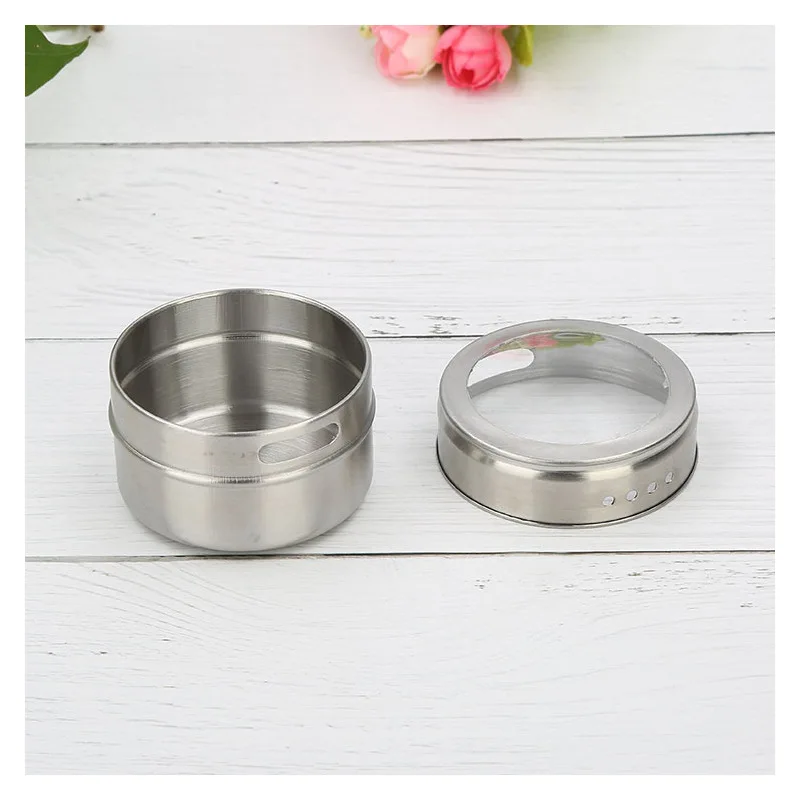 Магнитная Пылезащитная видимая кастрюля для приправ из нержавеющей стали