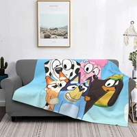 bluey bingo animated television series blanket flannel decoration friends portable home bedspread