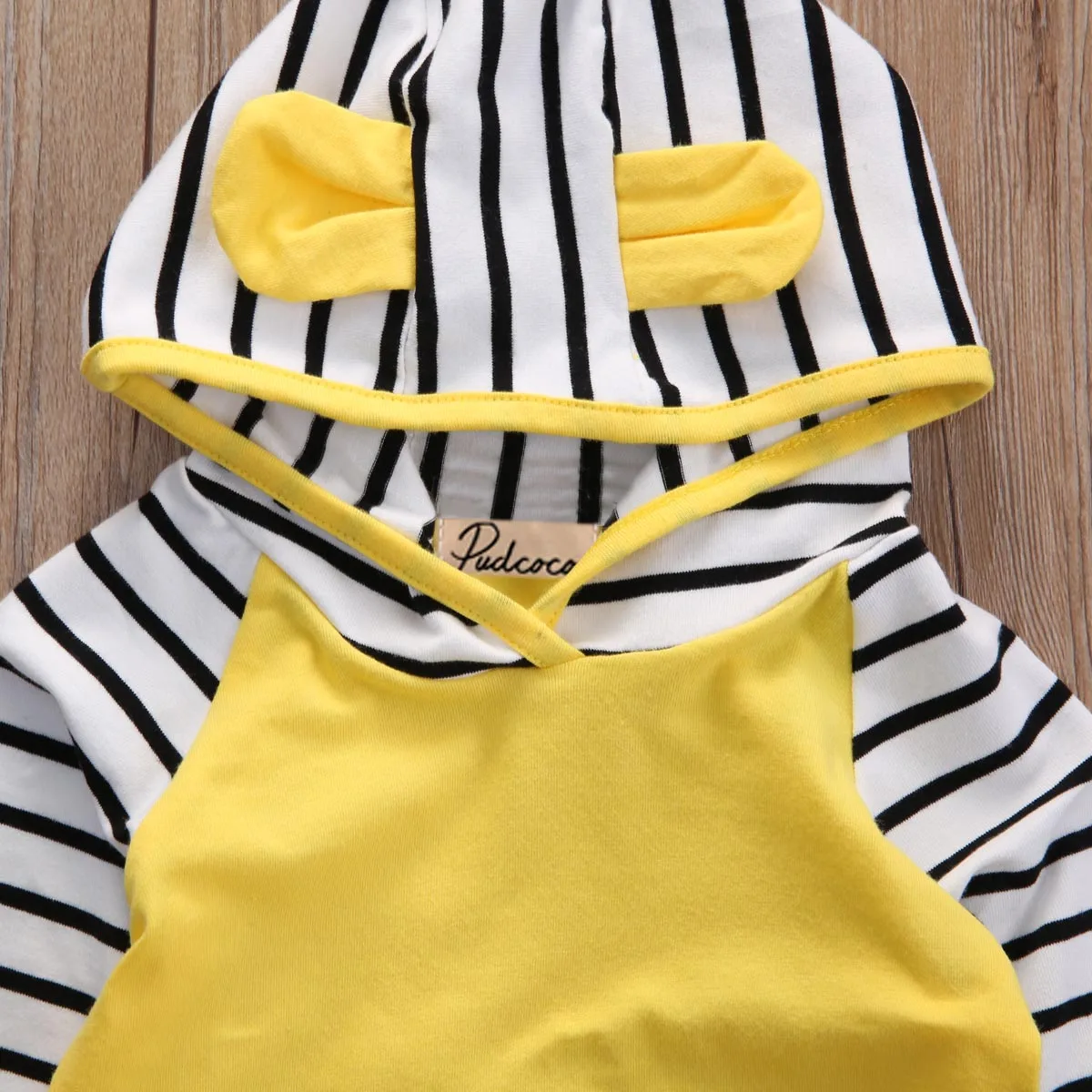 

Newborn Baby Boys Girls Romper Hooded Sweatshirt Pants Striped Long Sleeve hoodie Infant kids Fall clothes