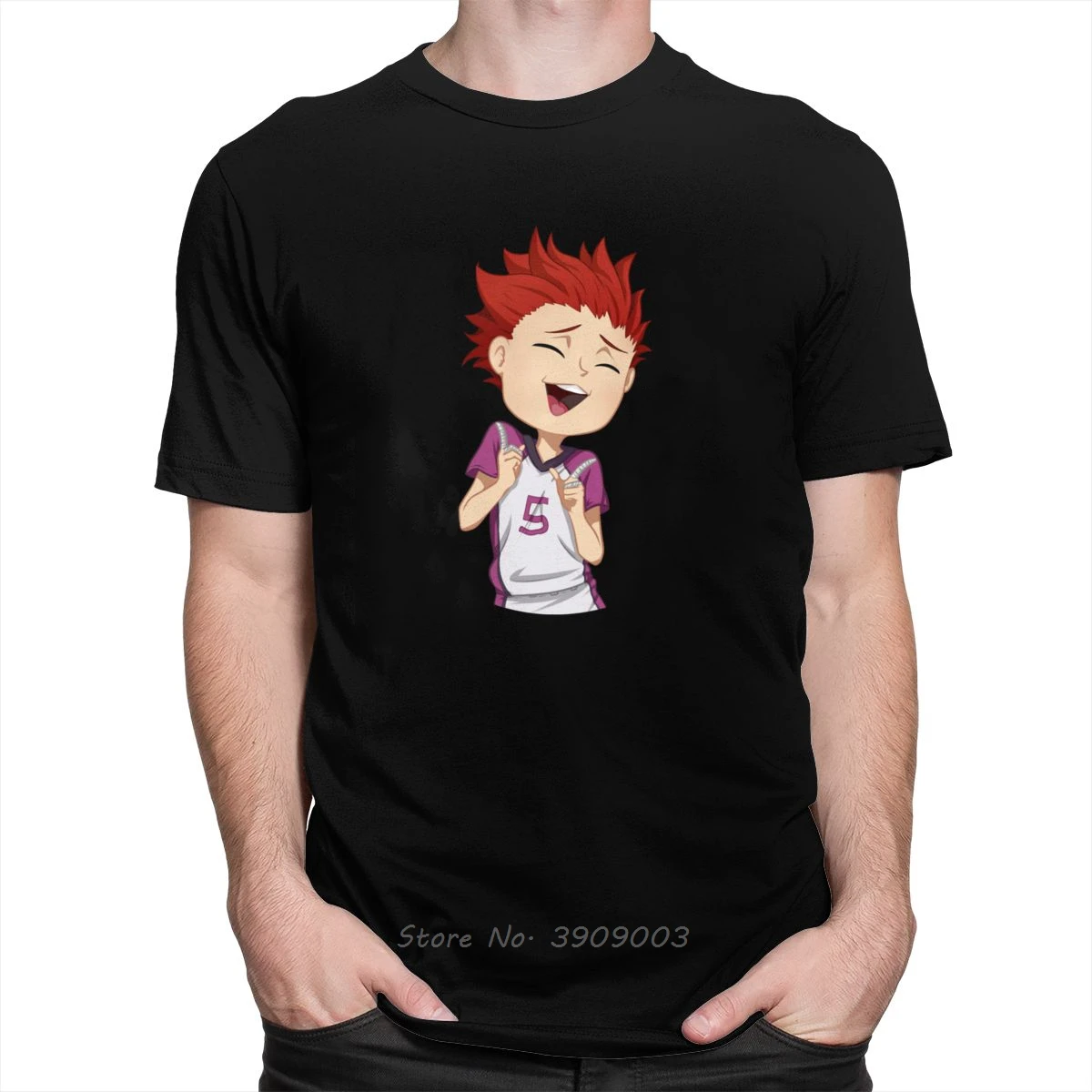 Забавная футболка Haikyuu Satori Tendou Мужская хлопковая с аниме мангой волейбольная
