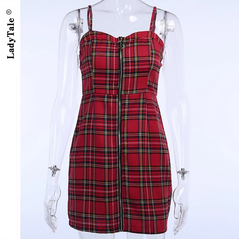 

New Backless Plaid Dress Women Off Shoulder Zipper Bodycon Mini dress For Women Elegant A-line Fashion Women Clothes