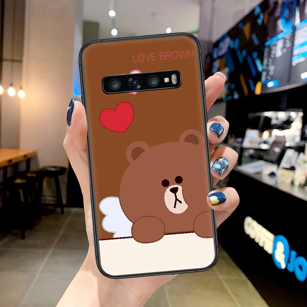 

Cartoon Cute Bear Phone Case For Samsung Galaxy Note S 8 9 10 20 Plus E Lite Uitra black Prime Tpu Cover Luxury Etui Pretty Back