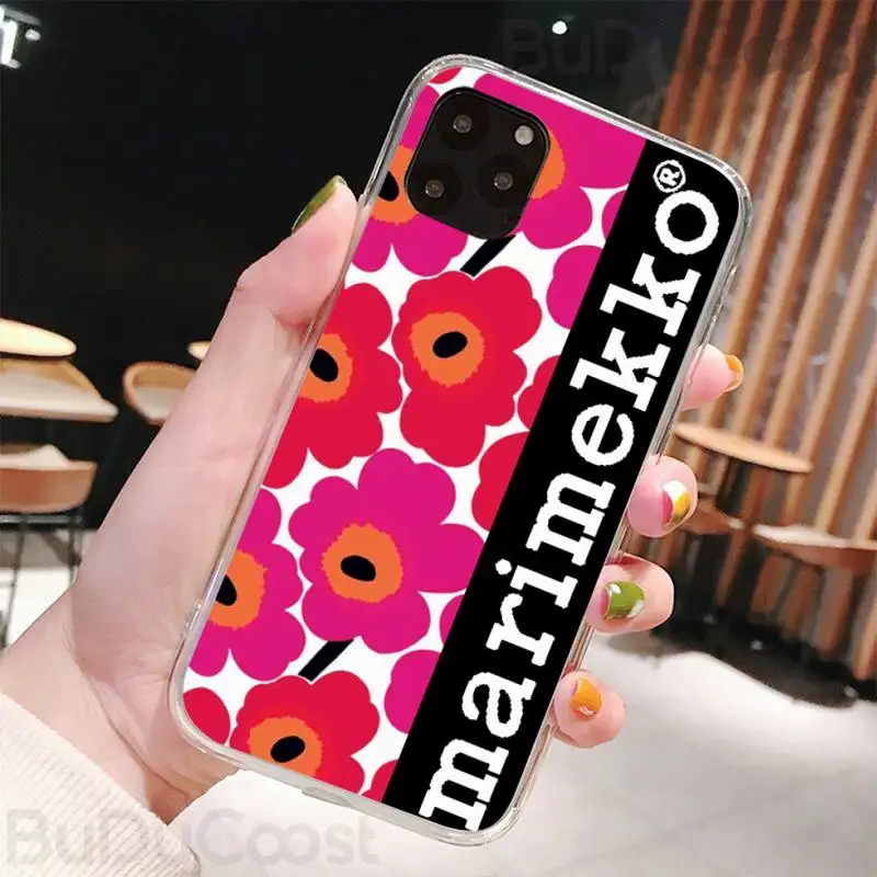 

Finland Luxury brand Marimekko Flowers Phone Case For iphone 11 Pro Max 5C 5 6 6s plus 7 8 plus X XR XS MAX SE 2020