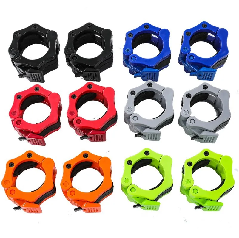 1 Pair 25mm Spinlock Collars Barbell Collar Lock Dumbell Clips Clamp Weight Lifting Bar Fitness Body Building Gym Safety Clip