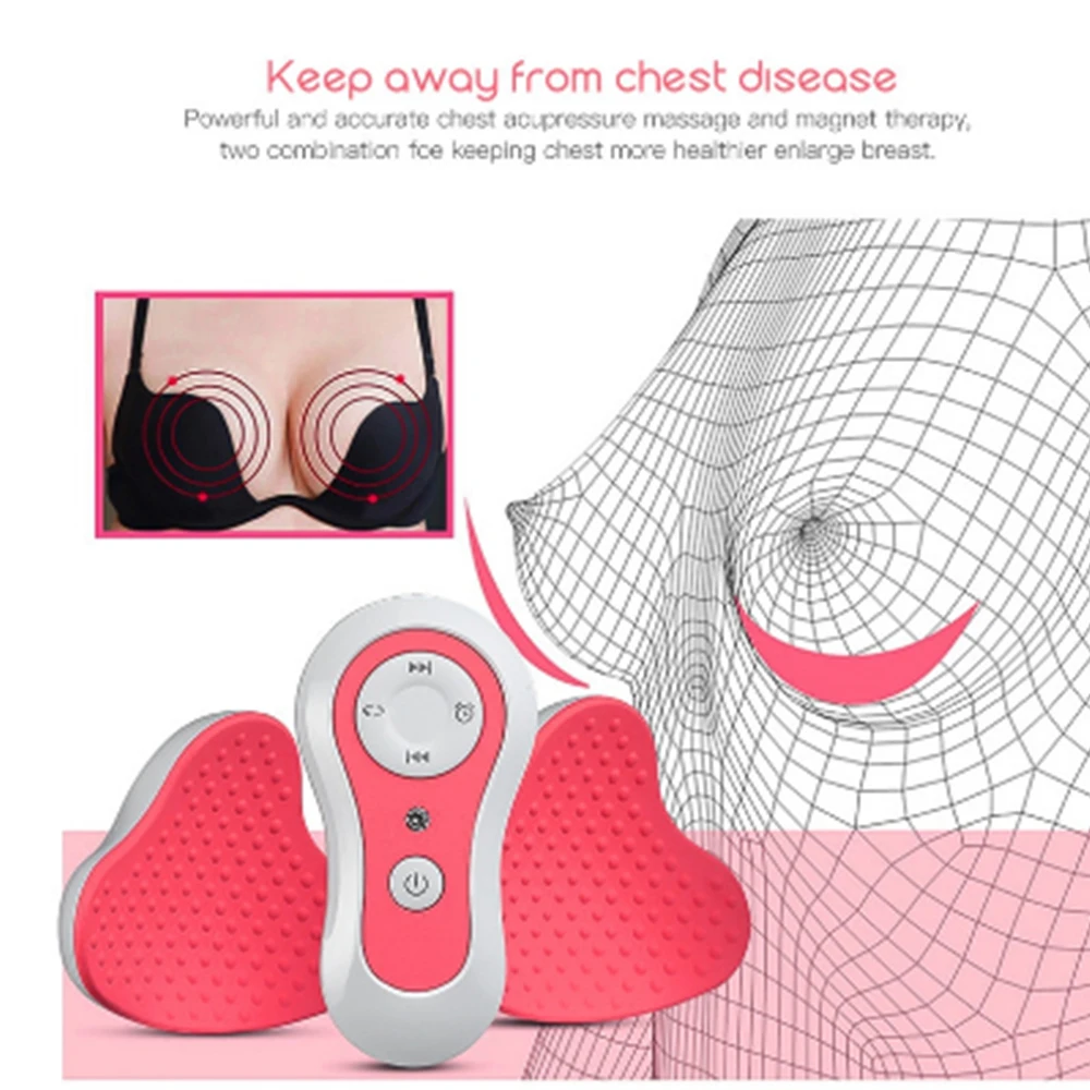 foying Electric Breast Enlargement Massager Women Chest Augmentation Lifting Vibrating Massage Tool Enhancer Nipple Mass | Красота и
