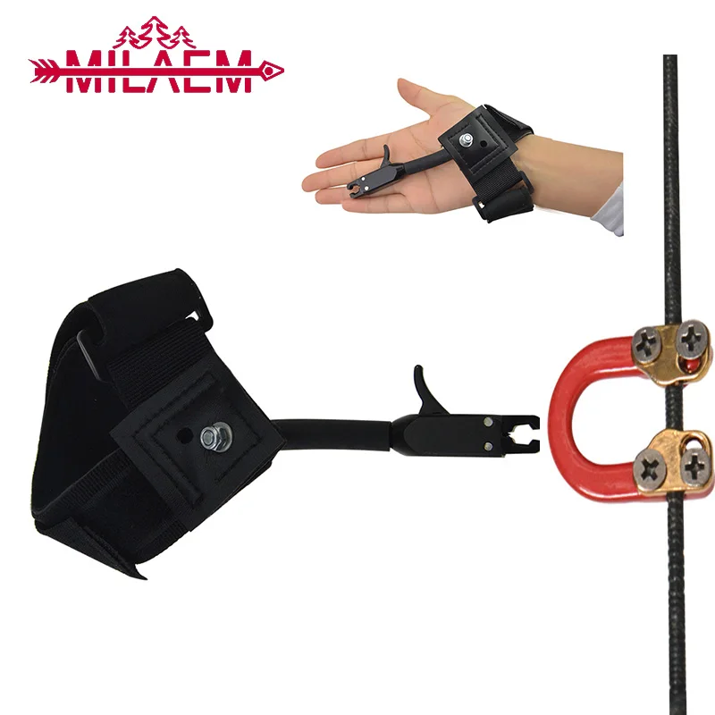 

Archery Bow Release Aid With Aluminum Alloy D-Loop Adjustable Wrist Release For Compound Bow Outdoor Hunting Shooting Accessori