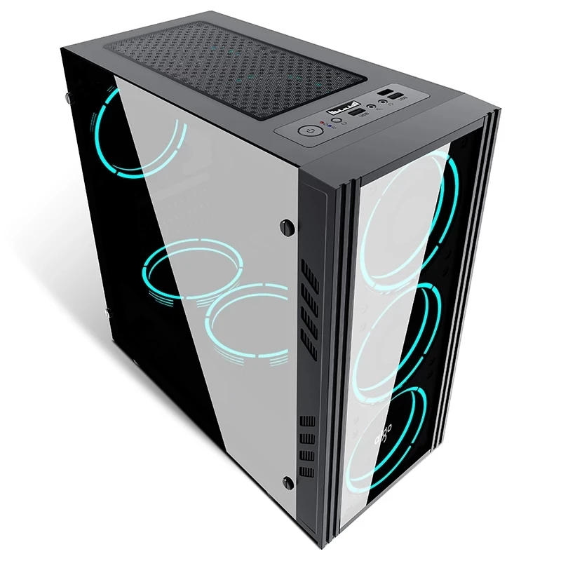 Игровой чехол Aigo для ПК корпус компьютера ATX Tower с 120 мм PWM/ARGB вентилятором передний