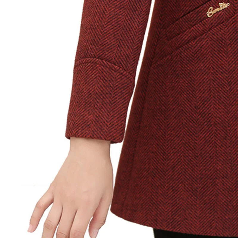 Женское шерстяное пальто осенне зимнее толстое средней длины свободного покроя