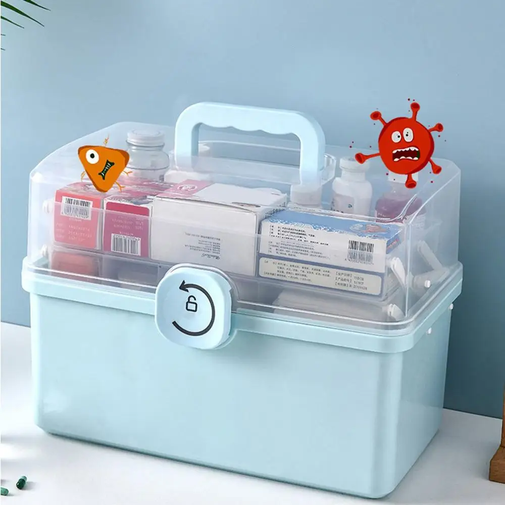 

3 Layers Multi-Functional Medicine Box Portable Medicine Cabinet Thickened Large Capacity Waterproof Home Emergency Kit Box