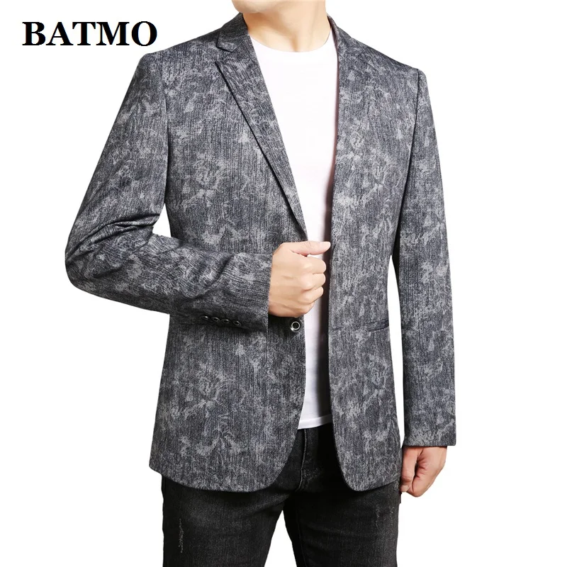 

BATMO 2020 Новое поступление весенний повседневный мужской блейзер с принтом, мужские куртки с принтом, большие размеры M-4XL 210