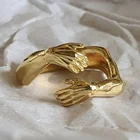 Кольцо с резным узором в виде романтической любви для женщин и мужчин, регулируемое открывающееся перстень навсегда с креативной любовью, бижутерия