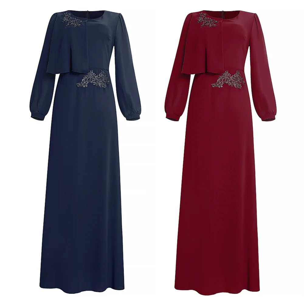 Muslim Women Long Dress 2022 New Chiffon Caftan Marocain Evening Party Dresses Abaya Dubai Arabic Turkish Islamic Clothing