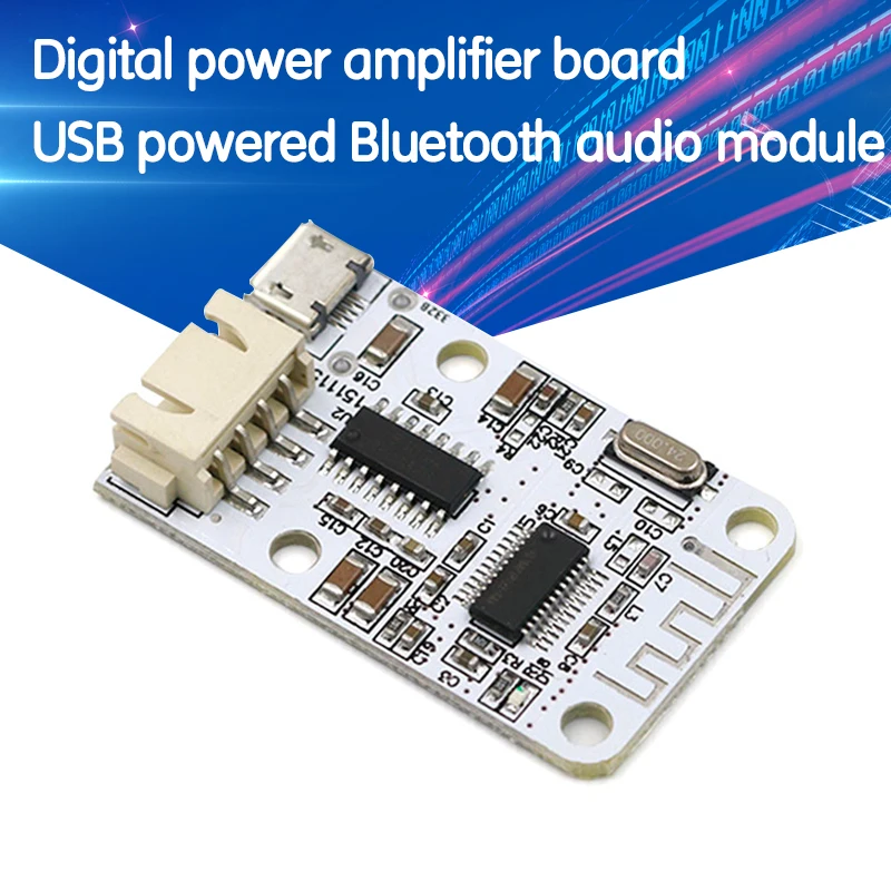 

Mini Bluetooth audio digital power amplifier board USB power supply Bluetooth receiving digital power amplifier