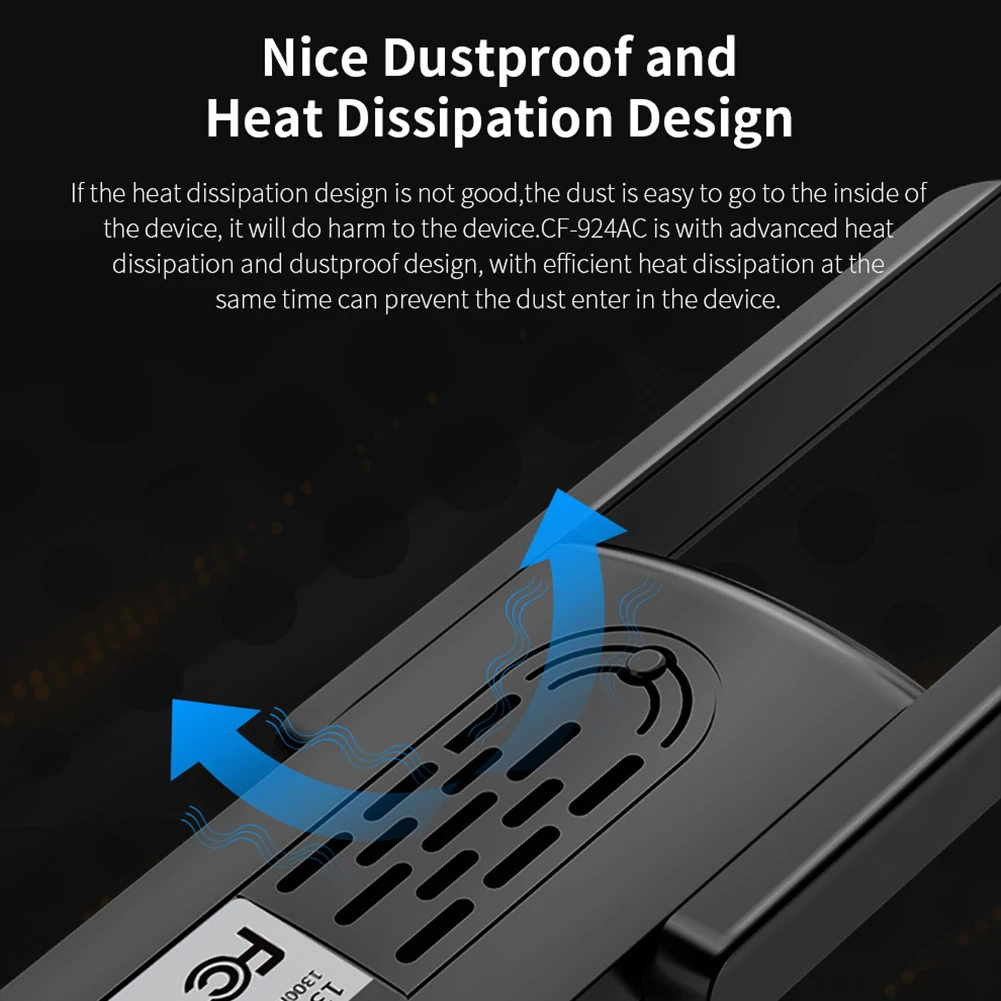 COMFAST CF 924AC USB Wifi адаптер 1300 Мбит/с Adatper 5 ГГц антенна 802.11AC MU MIMO Ethernet Wi Fi для компьютера