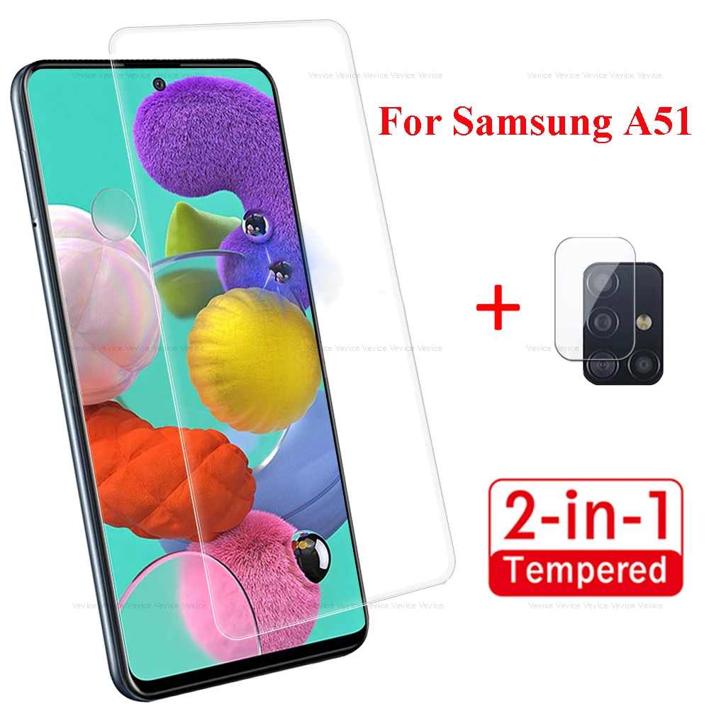 Переднее закаленное стекло + для задней камеры 2 шт. Samsung Galaxy A50 A40 A70 A60 A51 A71 2019 A7 2018