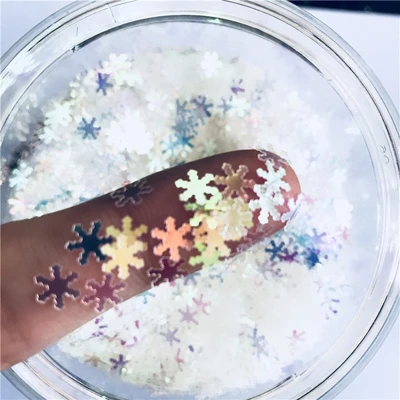 Transparent color10g Ультратонкая 3D блестка для ногтей 5 мм Снежинка Лазерная блестка из ПЭТ для украшения ногтей боди-арт живопись для ногтей DIY Декор 10 г - Цвет: Transparent color10g