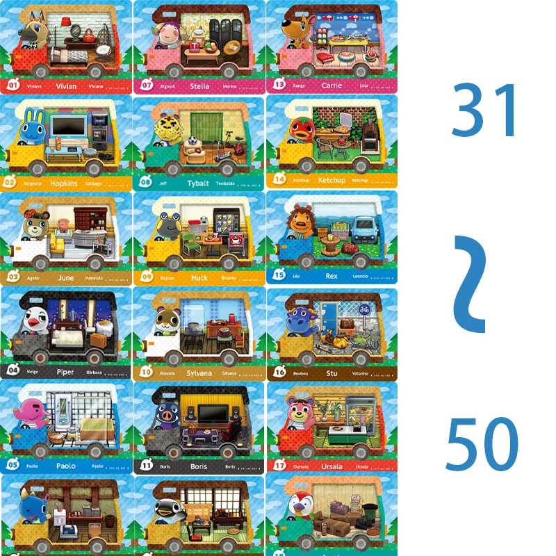 

NTAG215 NFC печатная автомобильная карта RV работает для игр Wui i No.031-050