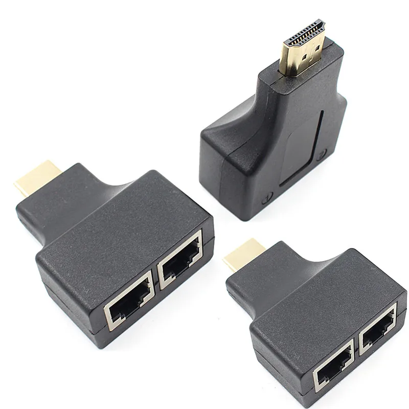 1 пара HDMI-совместимый двойной удлинитель RJ45 CAT5E CAT6 UTP LAN Ethernet ретранслятор-адаптер