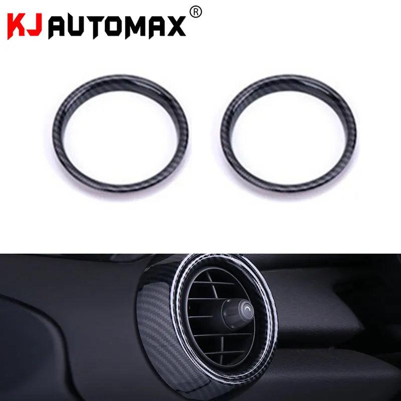

KJAUTOMAX For Mini Cooper F55 F56 Side Speaker Inner Decoration 2pcs/set Carbon fiber Texture Black ABS