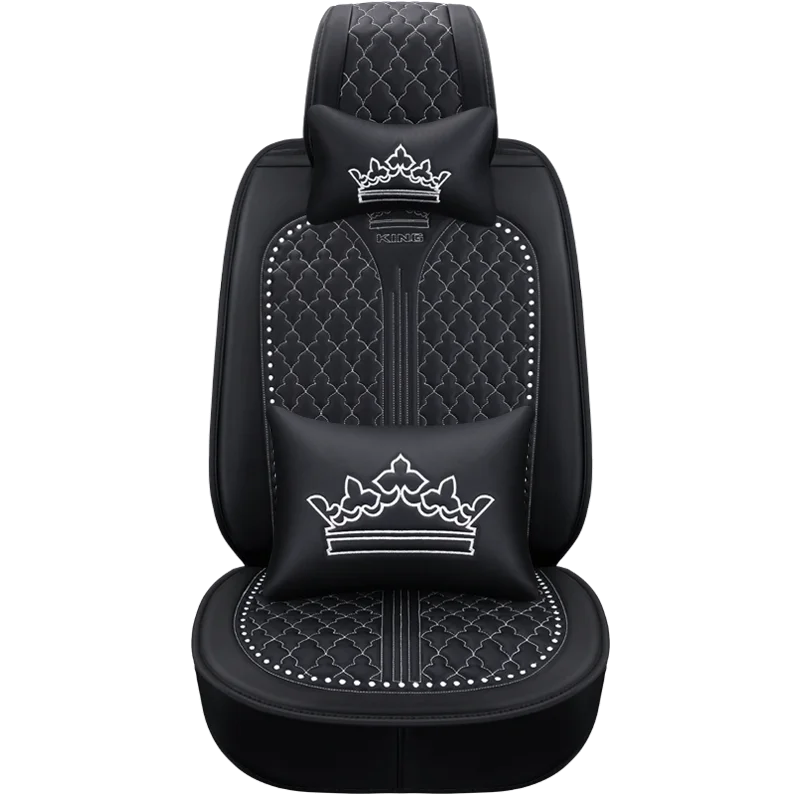 Автомобильные чехлы с рисунком короны из искусственной кожи для kia rio 3 ceed sportage niro