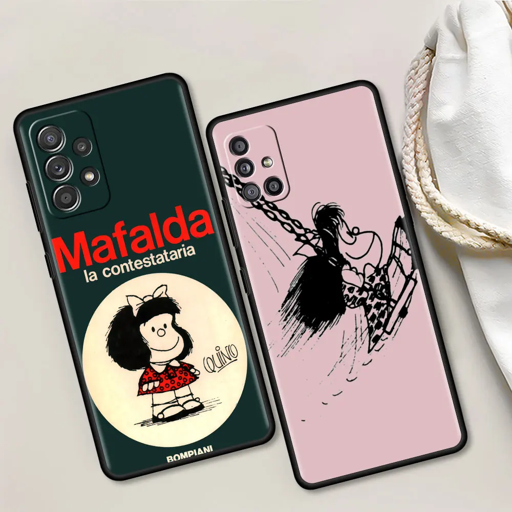 

Cartoon Mafalda Girl Tpu Case for Samsung Galaxy A51 A12 A21s A71 A52 A31 A32 A02s A72 A11 A41 A22 A03s Soft Phone Cover