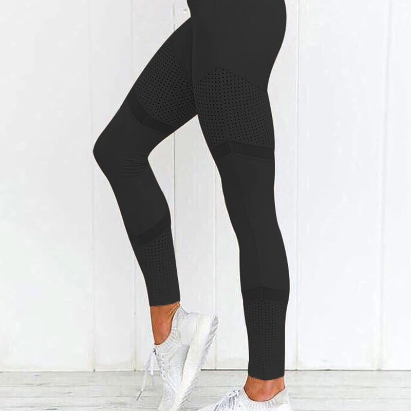 

2019 New Summer Gym Trainning Women Yoga Pants Tight Mesh Stripe Running Hips Waist High Waist Slim Leggings Pantalones