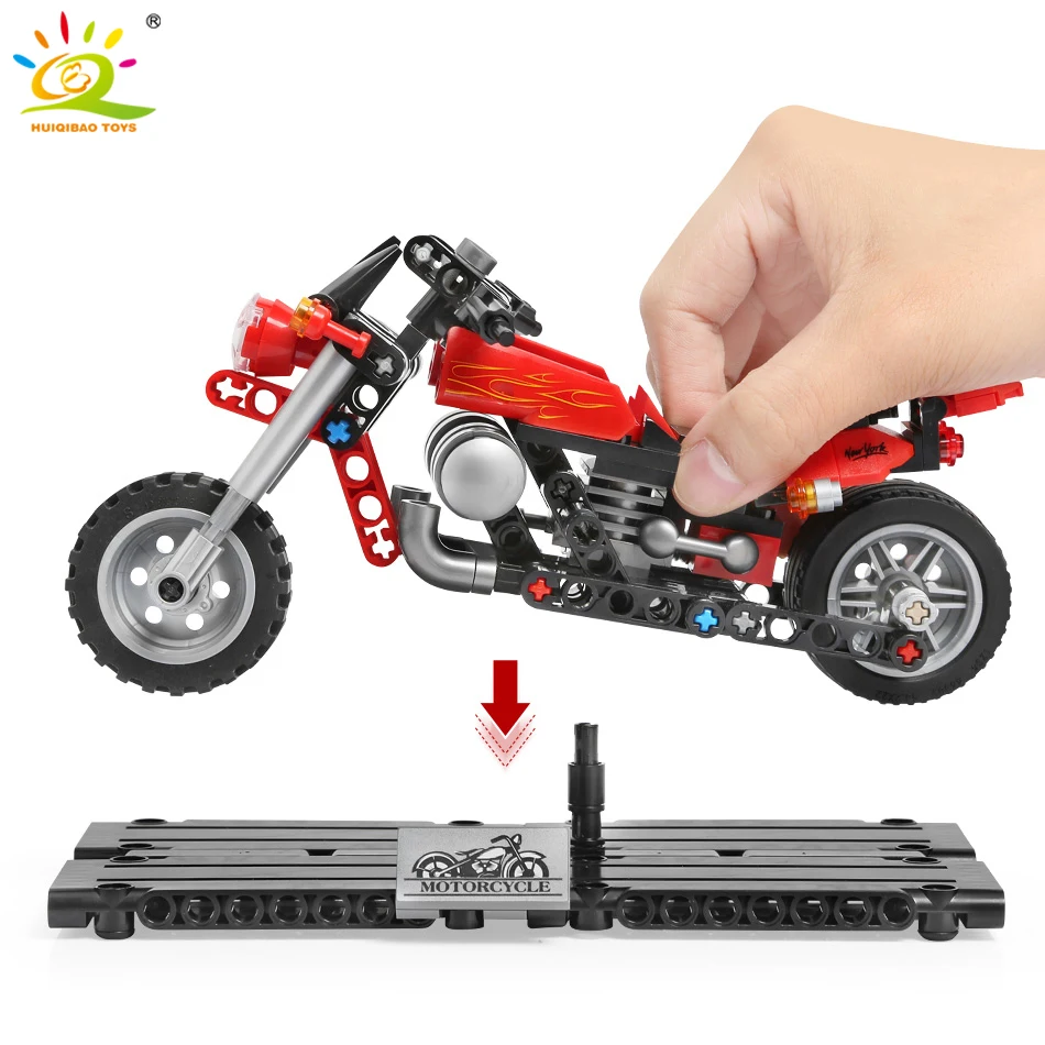 HUIQIBAO внедорожная модель мотоцикла строительные блоки скоростной Чемпион