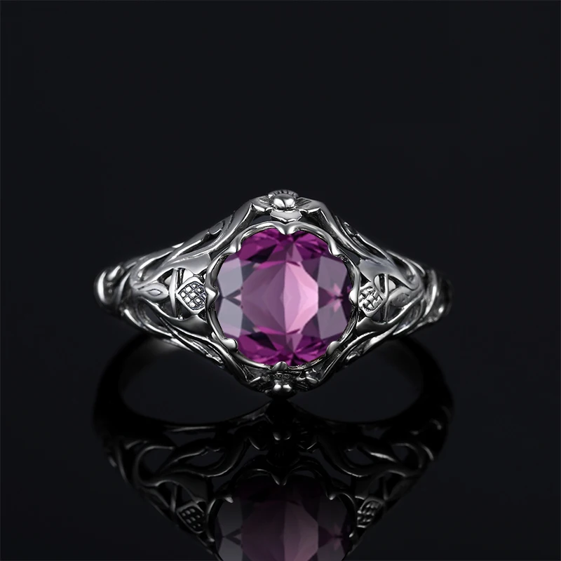 

Redwood Purple Amethyst Ring 925 Women Joyas De Plata 925 Mujer Fine Bohemia Anello Wedding Engagement Costume Accessories 2020
