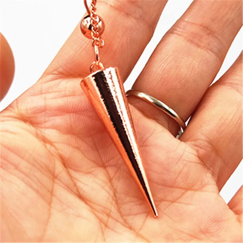 3.8 cm rose gold Подвеска в виде пирамиды, металлические конусы, маятниковые часы, изготовлены из медных маятников, маятниковые маятники для придания кулонов ведьмы, радиестезии - Окраска металла: 3.8 cm rose gold